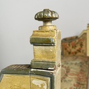 Panca in legno e tessuto, 1800 ca.