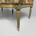 Panca in legno e tessuto, 1800 ca.