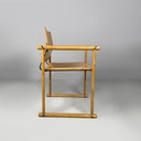 Sedie con braccioli in legno e metallo nero, 1970 ca. 