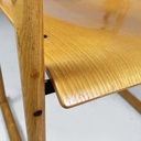 Sedie con braccioli in legno e metallo nero, 1970 ca. 