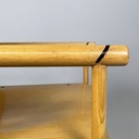 Sedie con braccioli in legno e metallo nero, 1970 ca. 