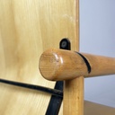 Sedie con braccioli in legno e metallo nero, 1970 ca. 