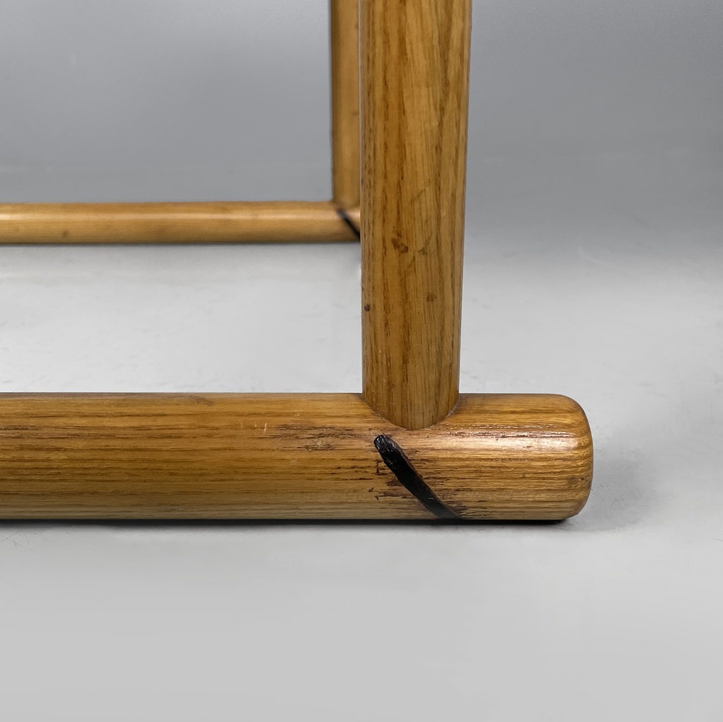 Sedie con braccioli in legno e metallo nero, 1970 ca. 