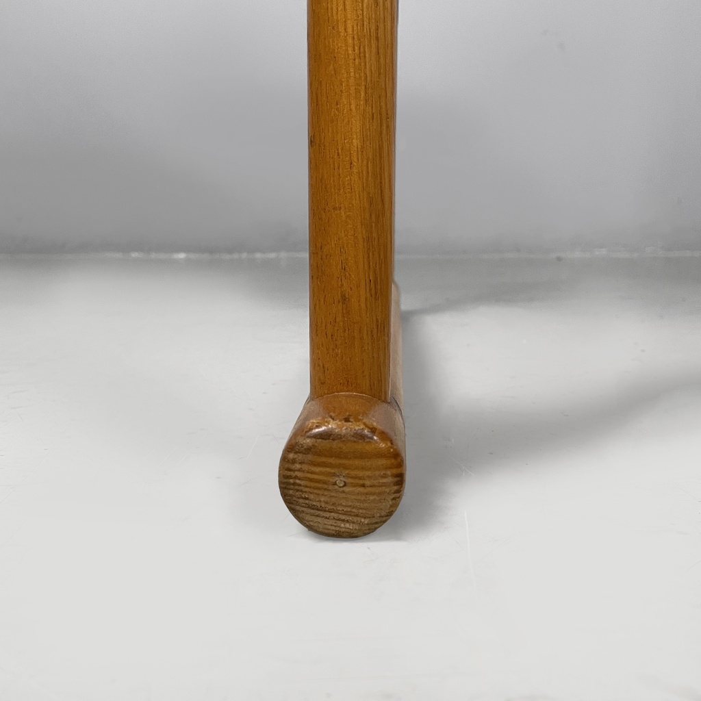 Sedie con braccioli in legno e metallo nero, 1970 ca. 