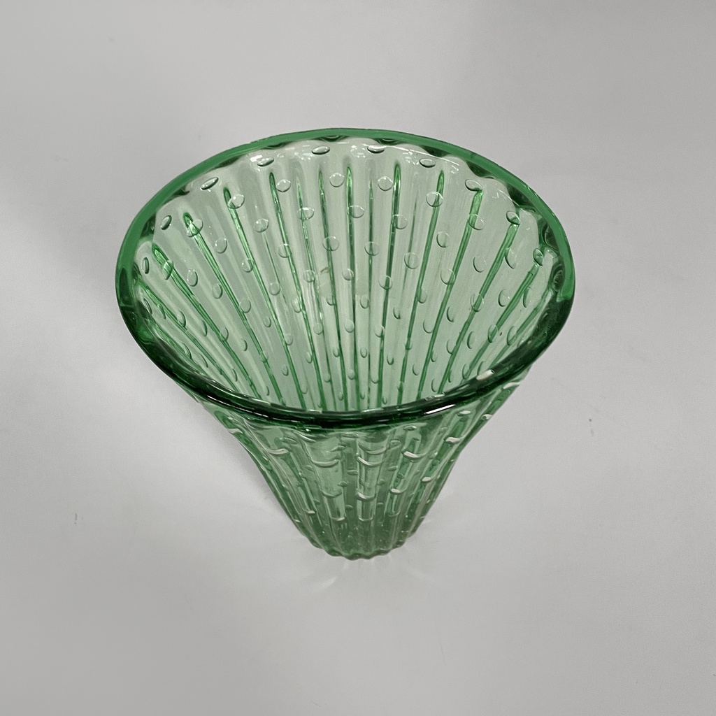 Vaso in vetro verde, 1980 ca.