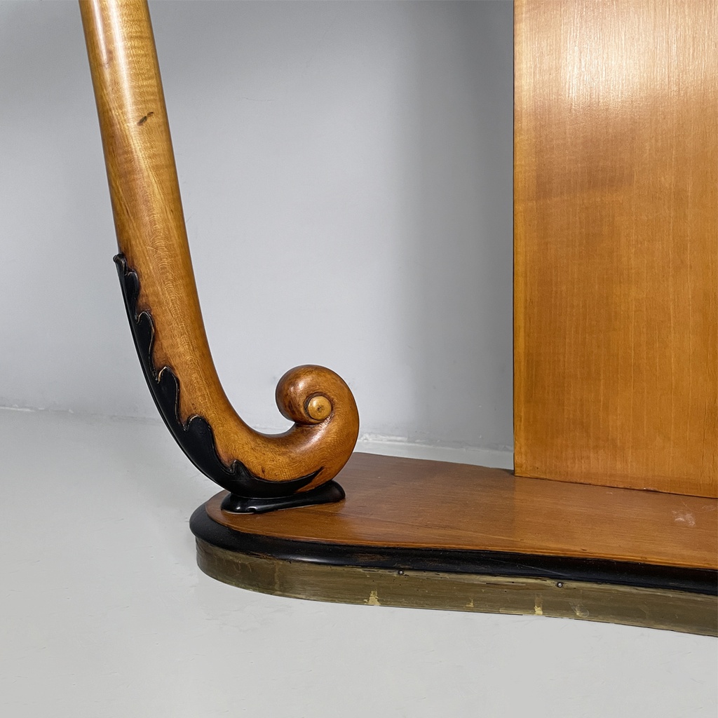 Consolle in legno e vetro, 1930 ca. 