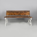 Panchina in legno e ghisa bianca, 1930 ca.