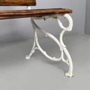 Panchina in legno e ghisa bianca, 1930 ca.