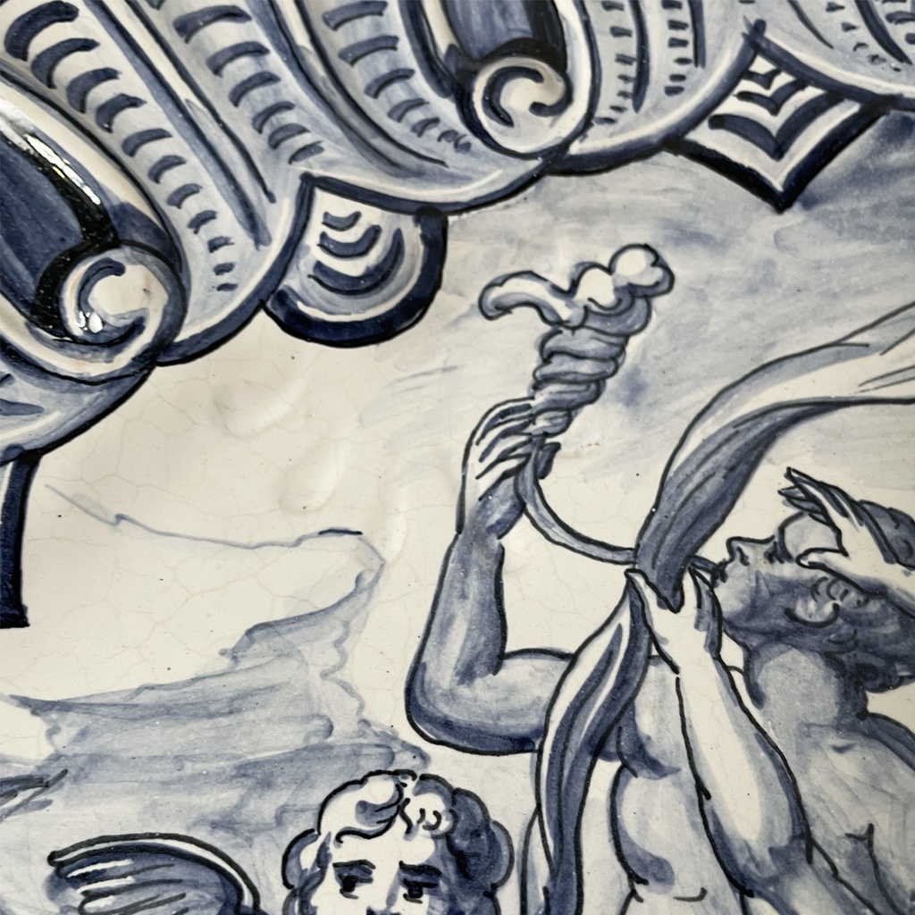 Piatto in ceramica smaltata di Alba Docilia Albisola, 1950 ca. 