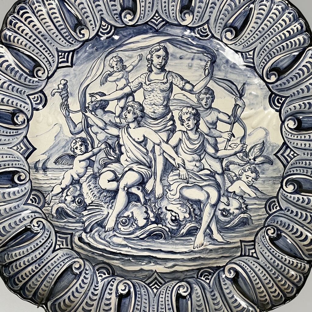 Piatto in ceramica smaltata di Alba Docilia Albisola, 1950 ca. 