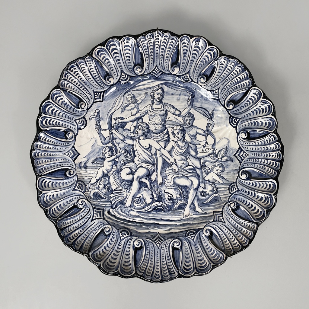 Piatto in ceramica smaltata di Alba Docilia Albisola, 1950 ca. 