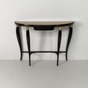 Consolle da parete in legno, ottone e vetro, 1940 ca.