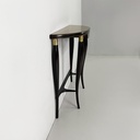 Consolle da parete in legno, ottone e vetro, 1940 ca.