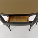 Consolle da parete in legno, ottone e vetro, 1940 ca.