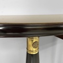 Consolle da parete in legno, ottone e vetro, 1940 ca.