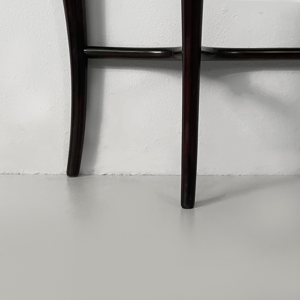 Consolle da parete in legno, ottone e vetro, 1940 ca.