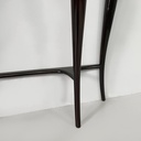 Consolle da parete in legno, ottone e vetro, 1940 ca.