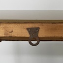 Consolle da parete in legno, ottone e vetro, 1940 ca.