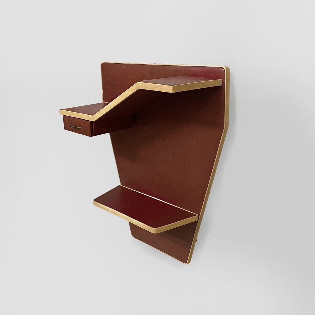 Consolle da parete in sky bordeaux e beige, 1950 ca.
