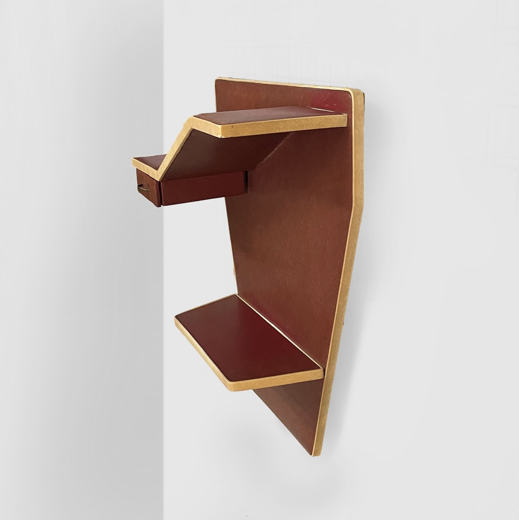 Consolle da parete in sky bordeaux e beige, 1950 ca.