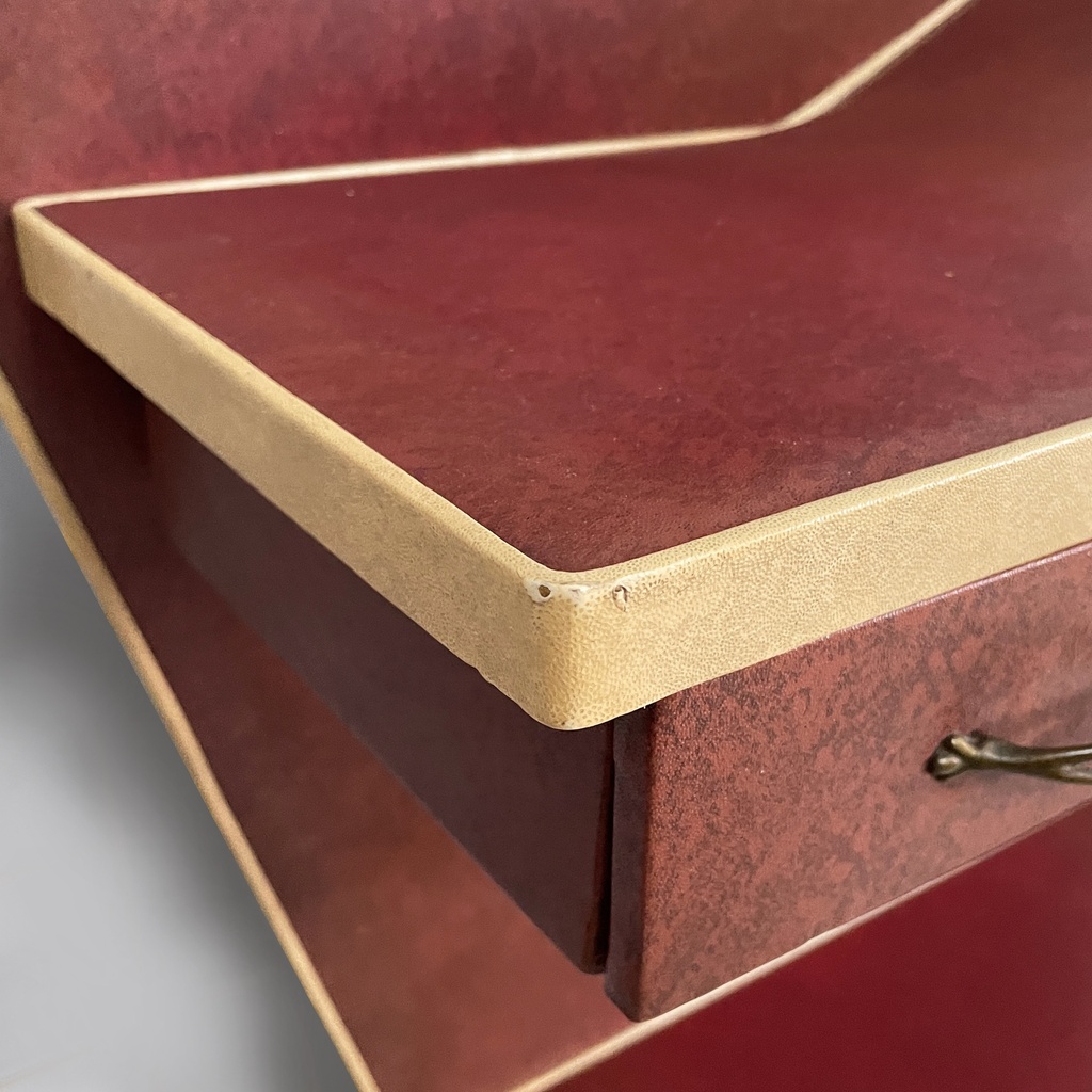 Consolle da parete in sky bordeaux e beige, 1950 ca.