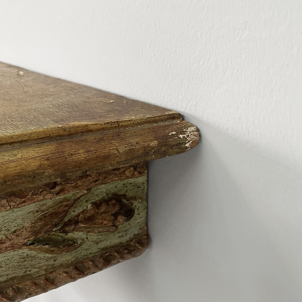 Consolle in legno verde e dorato, 1700 ca.