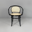 Sedie in paglia e legno nero, 1970 ca.