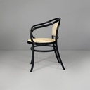 Sedie in paglia e legno nero, 1970 ca.