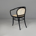Sedie in paglia e legno nero, 1970 ca.