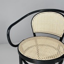 Sedie in paglia e legno nero, 1970 ca.