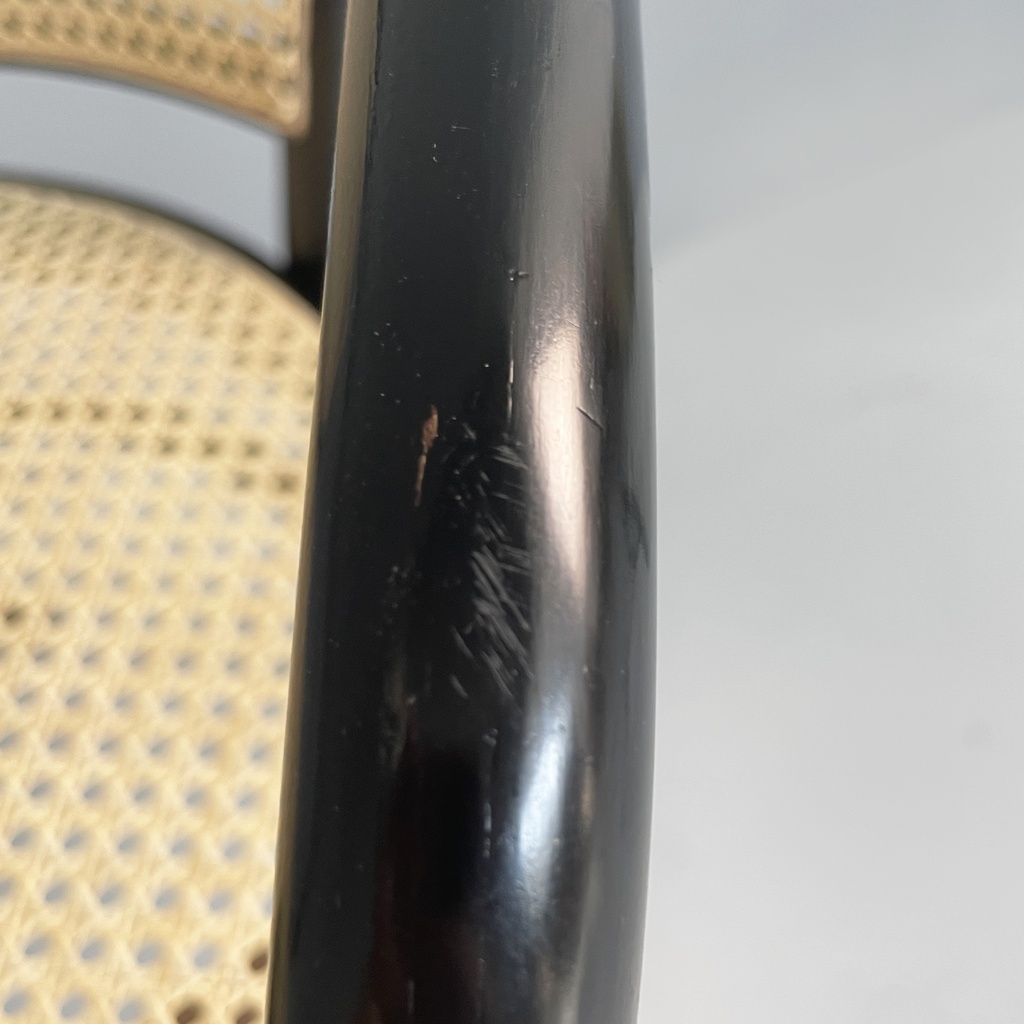 Sedie in paglia e legno nero, 1970 ca.