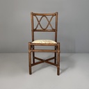 Sedia in rattan e tessuto, inizio 1900 ca.