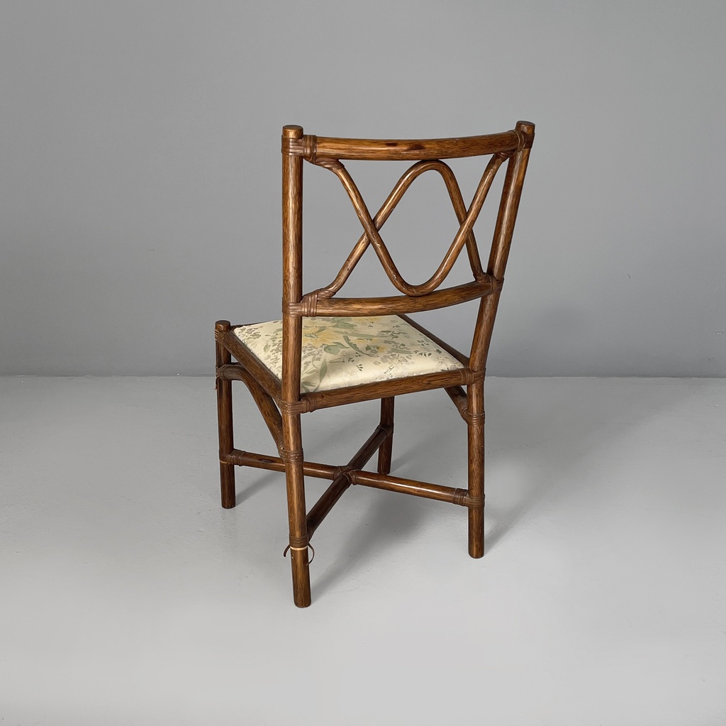 Sedia in rattan e tessuto, inizio 1900 ca.