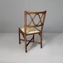 Sedia in rattan e tessuto, inizio 1900 ca.