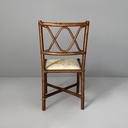 Sedia in rattan e tessuto, inizio 1900 ca.