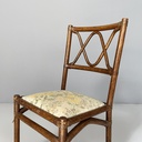 Sedia in rattan e tessuto, inizio 1900 ca.