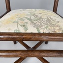 Sedia in rattan e tessuto, inizio 1900 ca.