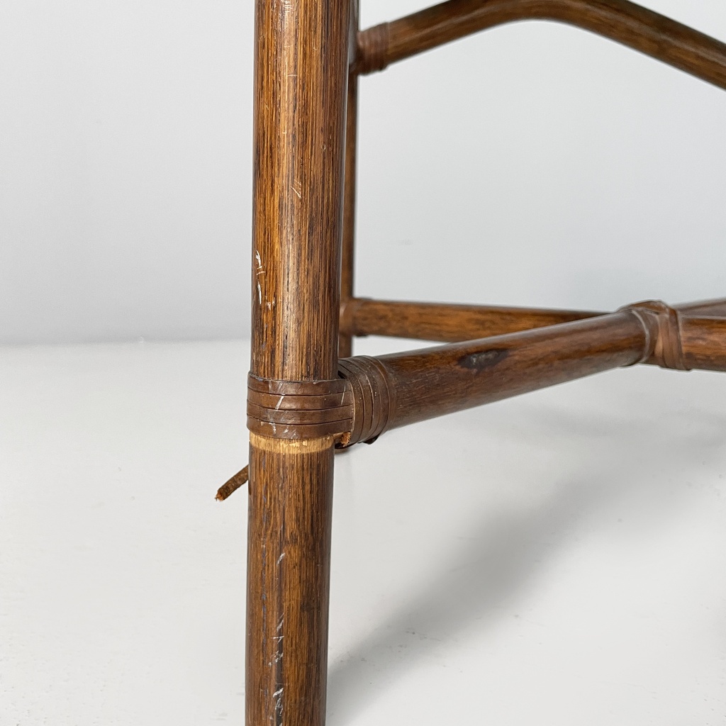 Sedia in rattan e tessuto, inizio 1900 ca.