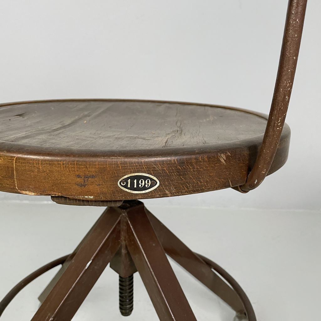 Sedia in legno e metallo, 1940 ca. 