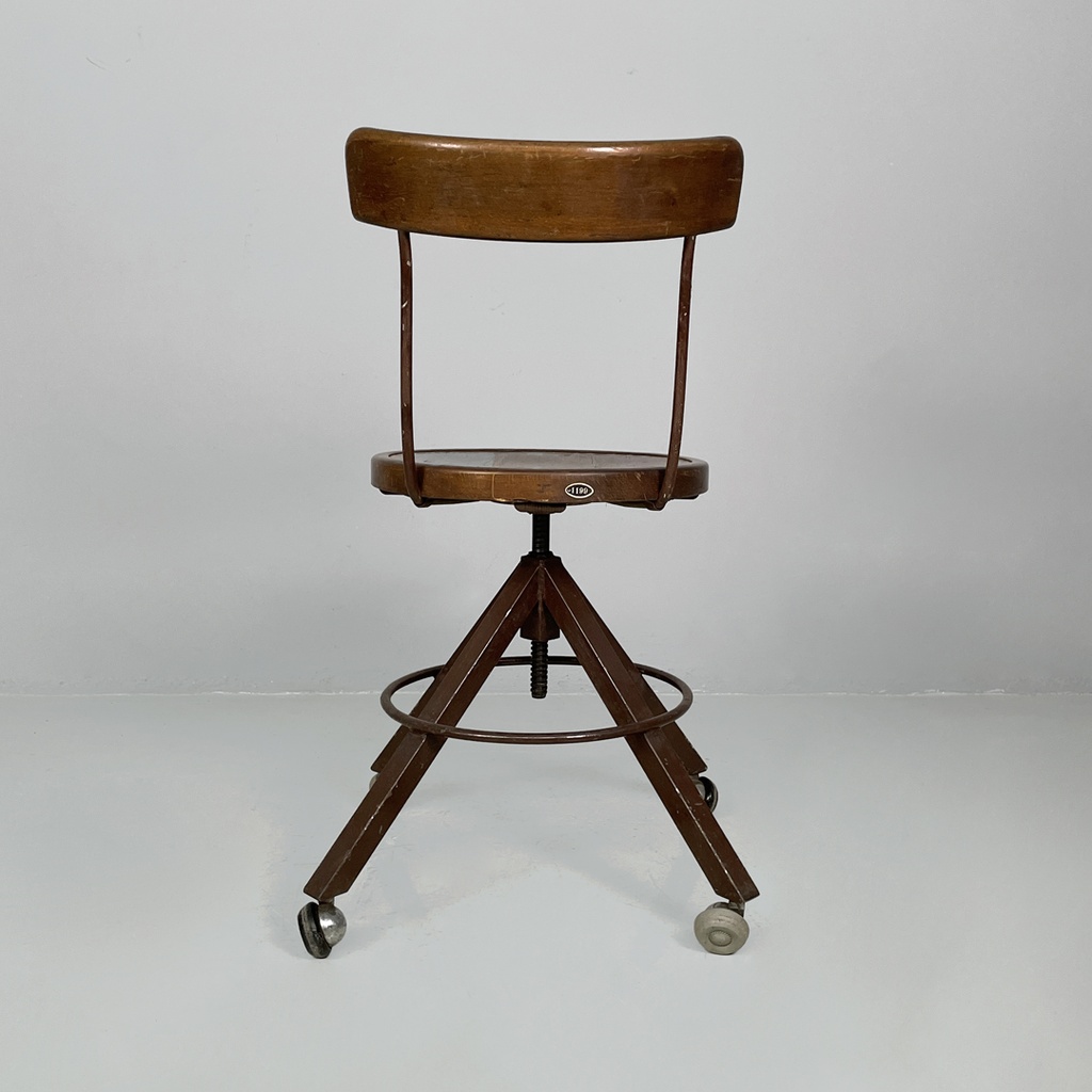Sedia in legno e metallo, 1940 ca. 