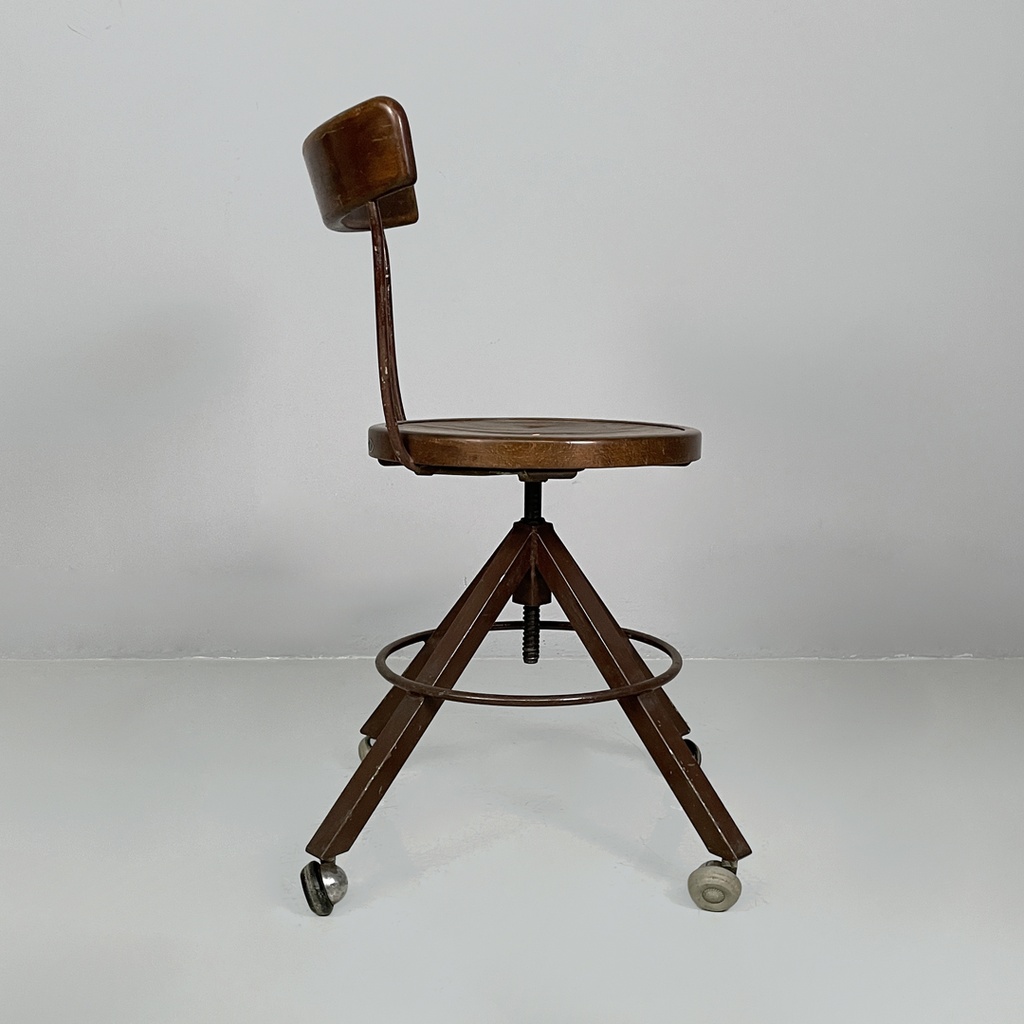Sedia in legno e metallo, 1940 ca. 