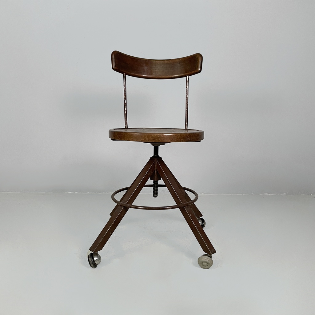 Sedia in legno e metallo, 1940 ca. 