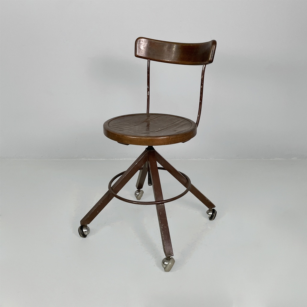 Sedia in legno e metallo, 1940 ca. 
