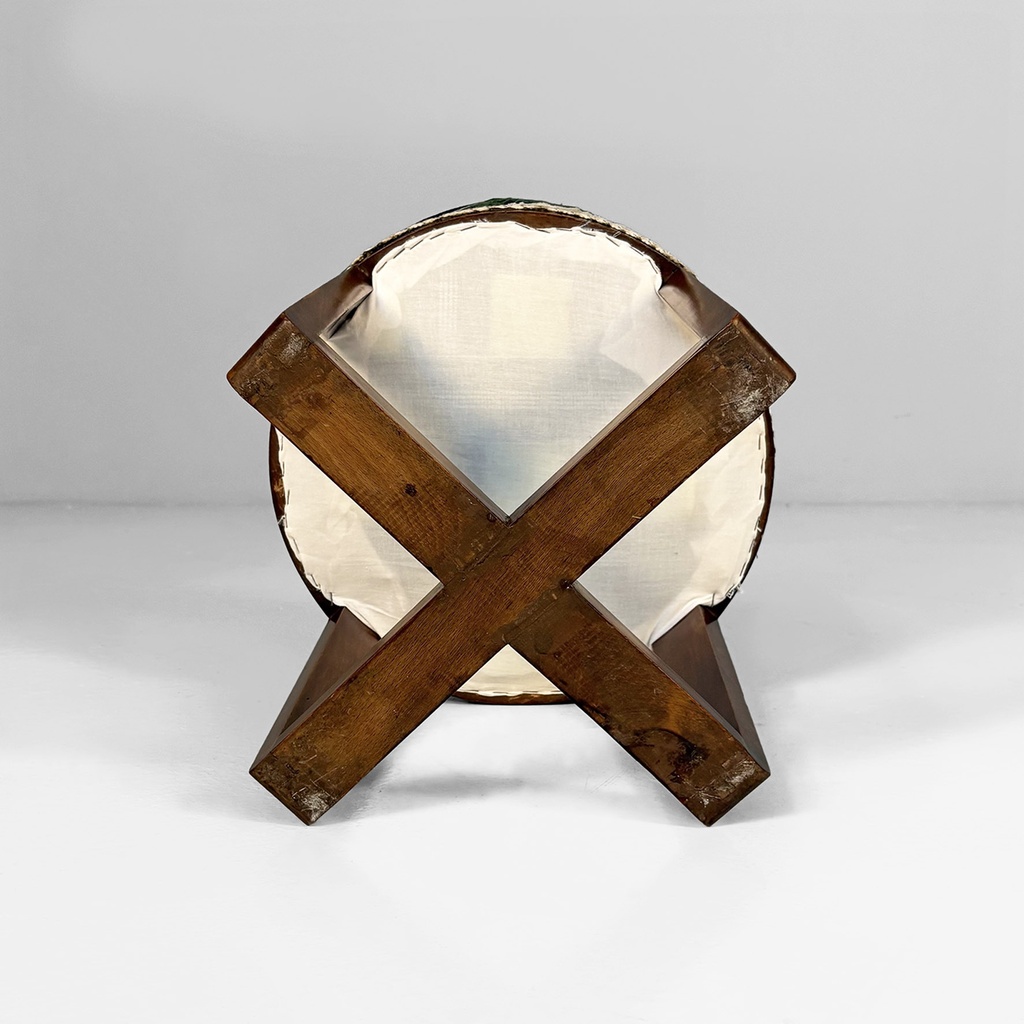 Sgabelli in tessuto e legno, 1930 ca.