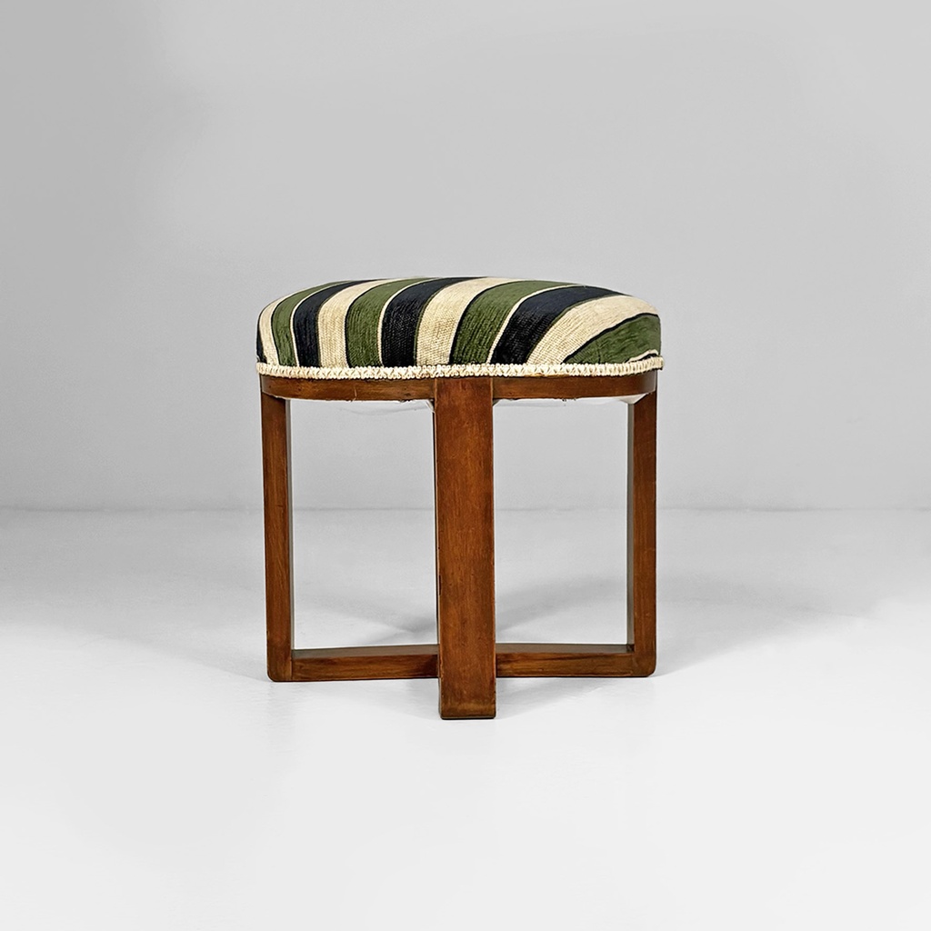 Sgabelli in tessuto e legno, 1930 ca.