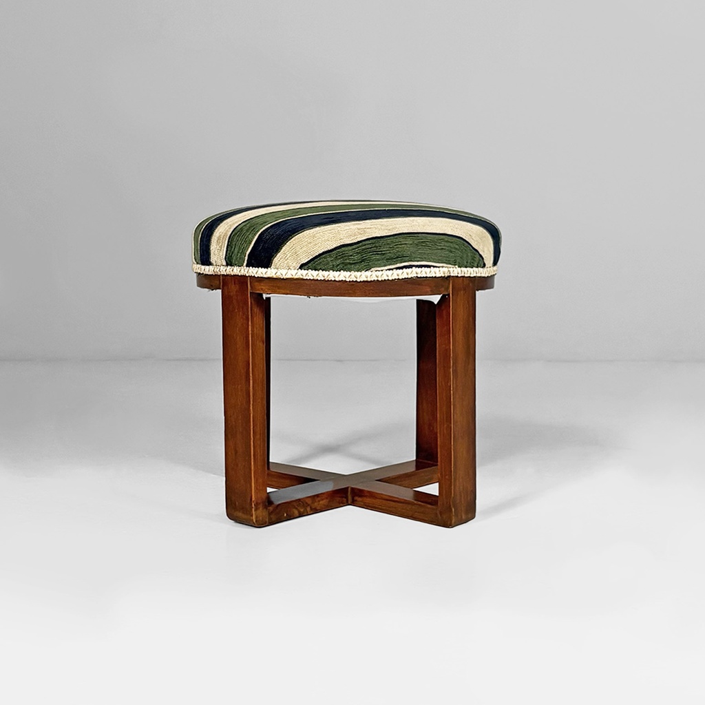 Sgabelli in tessuto e legno, 1930 ca.