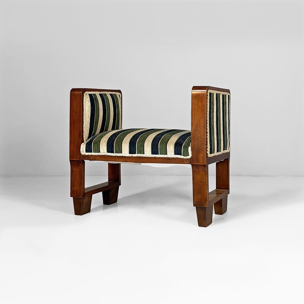 Panche in legno e tessuto, 1930 ca.