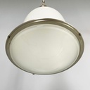 Lampadari in vetro opalino e metallo, 1960 ca.