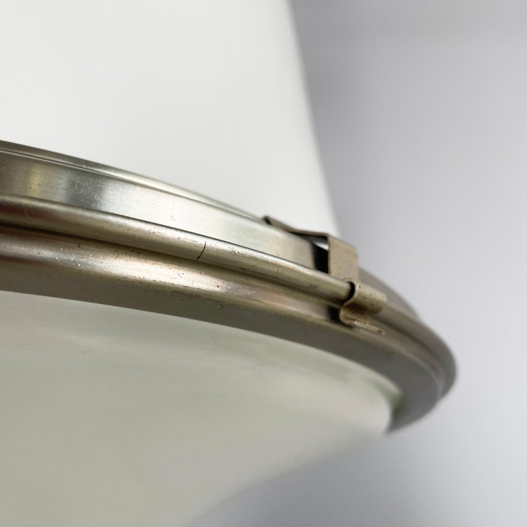 Lampadari in vetro opalino e metallo, 1960 ca.