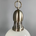 Lampadari in vetro opalino e metallo, 1960 ca.